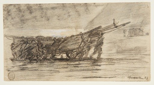 Fishermen Beaching a Boat, Cullercoats, England