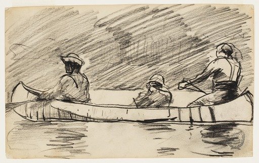 Canoe with Three Men
