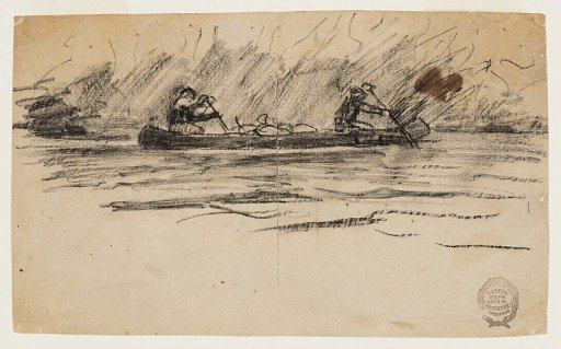 Canoe with Two Men
