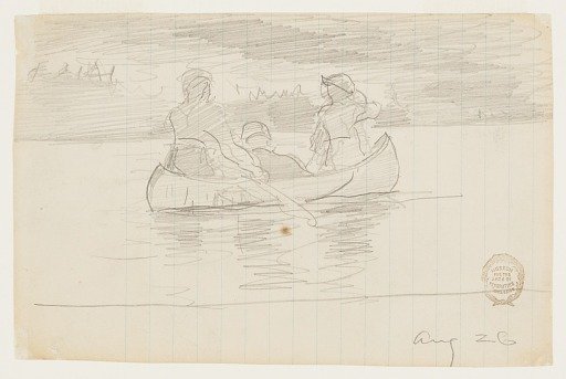 Three Men in a Canoe, Il Manigne, Quebec