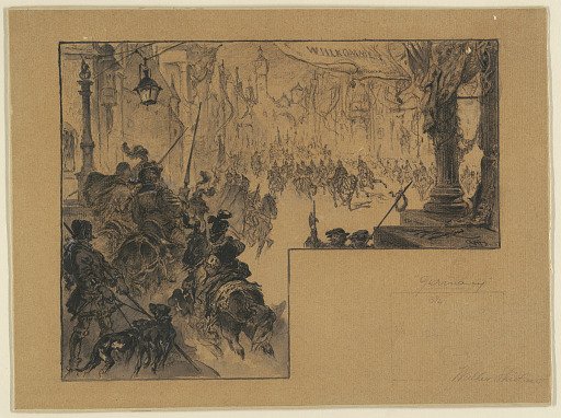 Illustration Showing the Triumphal Return of the German Army After the German-French War