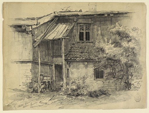View of the Back of a Dwelling in Polling, Bavaria