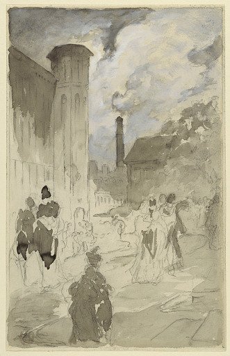 Town Square (Study for an Illustration)