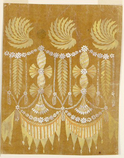 Design for an Embroidered Horizontal Border of the "Fabrique de St. Ruf," Unfinished