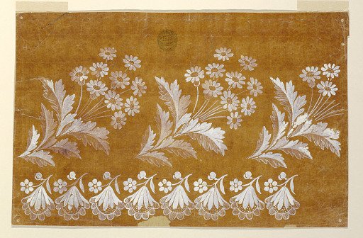 Design for an Embroidered or Woven Horizontal Border of the "Fabrique de St. Ruf"