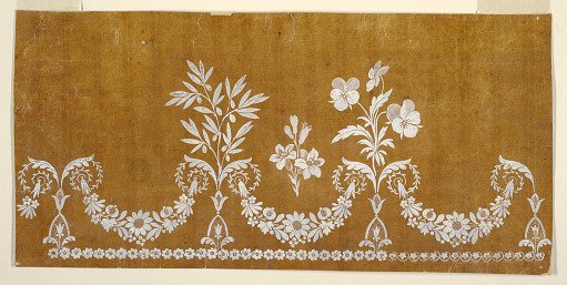 Design for an Embroidered or Woven Horizontal Border of the "Fabrique de St. Ruf"