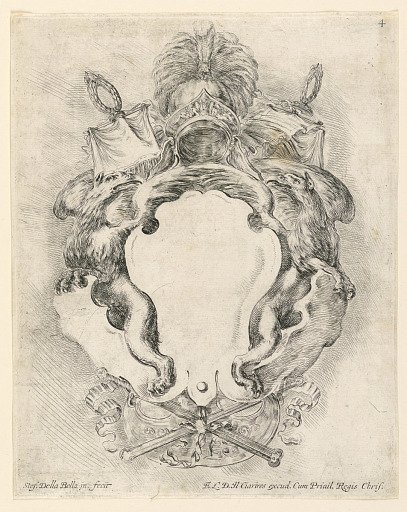 Escutcheon, No. 4 from "Raccolta di varii cappriccii et nove inventioni di cartelle et ornamenti"