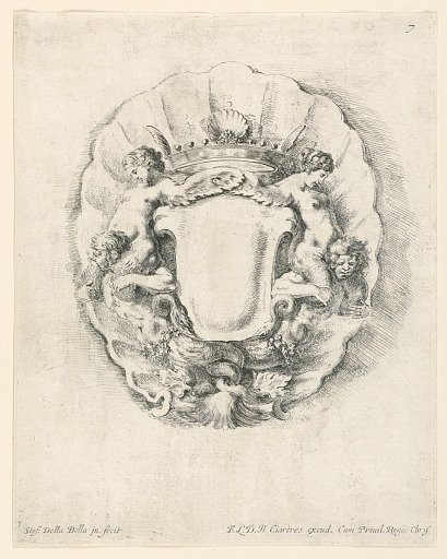 Escutcheon, No. 7 from "Raccolta di varii cappriccii et nove inventioni di cartelle et ornamenti"