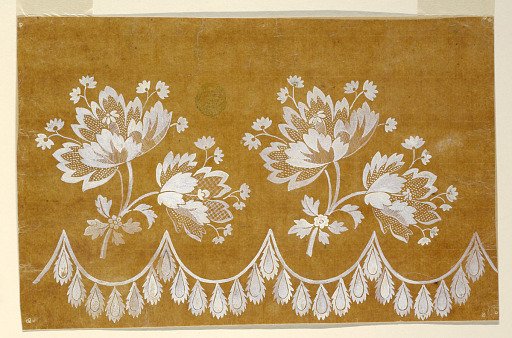 Design for an Embroidered or Woven Horizontal Border of the "Fabrique de St. Ruf," Unfinished