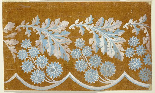 Design for an Embroidered or Woven Horizontal Border of the "Fabrique de St. Ruf," Unfinished