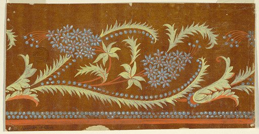 Design for an Embroidered or Woven Horizontal Border of the "Fabrique de St. Ruf," Unfinished
