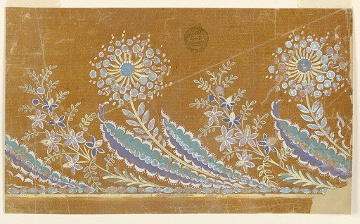 Design for an Embroidered Horizontal Border of the "Fabrique de St. Ruf," Unfinished