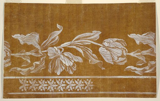 Design for an Embroidered or Woven Horizontal Border of the "Fabrique de St. Ruf"