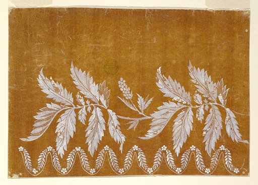Design for an Embroidered or Woven Horizontal Border of the "Fabrique de St. Ruf"