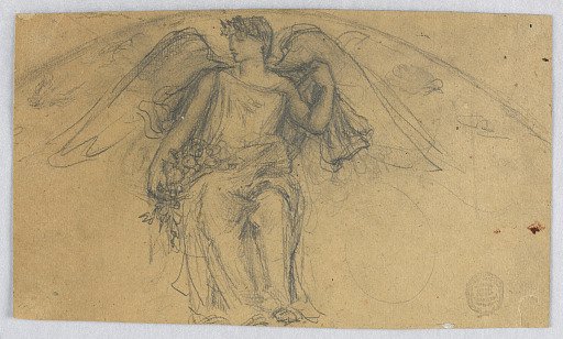 Sketch of Angel with Flowers