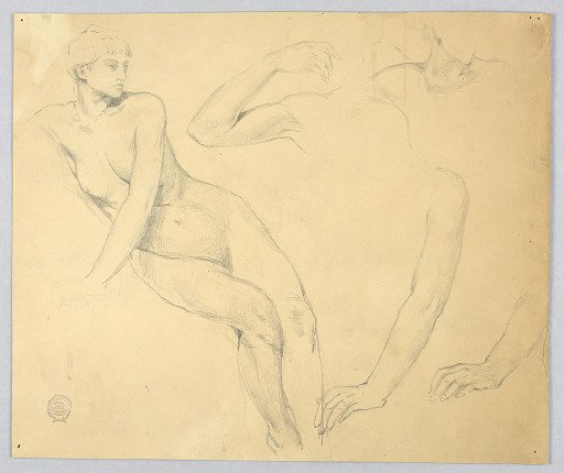 Sketches of a Female Nude and Arms