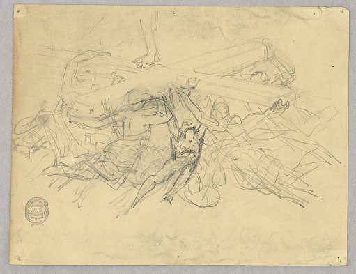Sketch of Figures Bearing a Cross