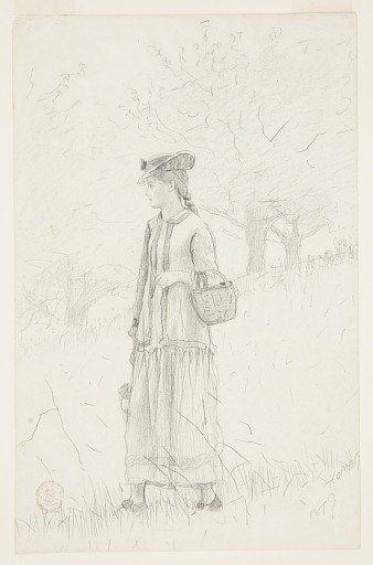 Young Woman Carrying a Basket
