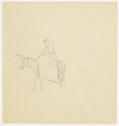 Woman Riding a Donkey