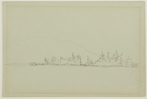 Mountain beyond a Wooded Shore