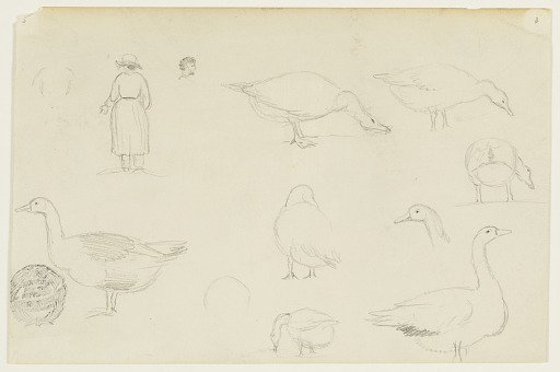 Geese Sketches with Figures, East Hampton, New York