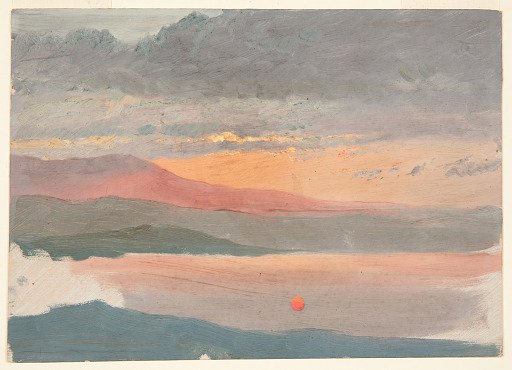 Two Views of the Sunset from Olana, Hudson, New York
