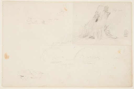 Bull and Landscape Sketches, Catskill, New York