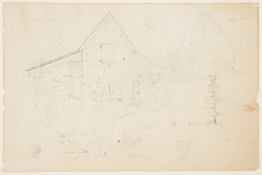 Barn and Haystack with Sycamore Trees, Catskill, New York