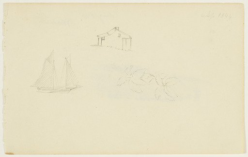 Sailboat, House, and Plant