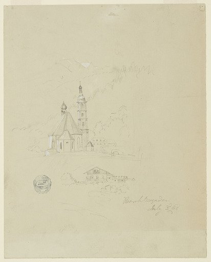 Church and a House in Berchtesgaden, Bavaria (Germany)