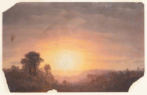 Sunset over a Wooded Landscape
