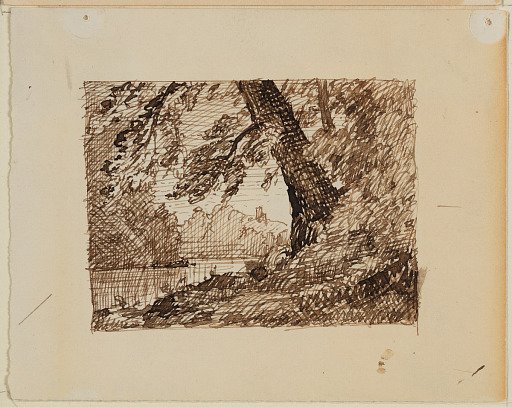 Imaginary River Landscape with Wooded Banks