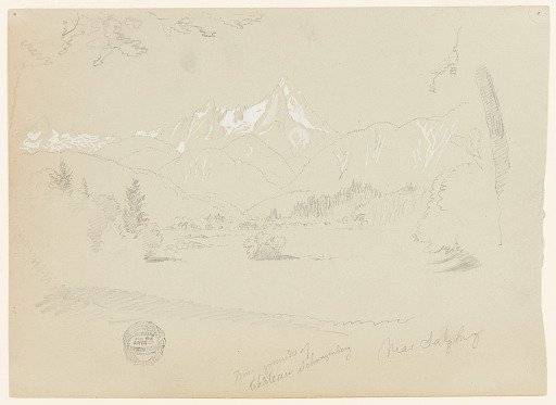 The Watzmann from the Grounds of the Château in Aigen, near Salzburg, Austria