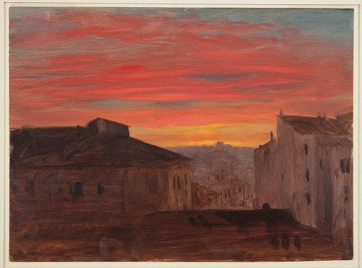 Rooftops at Sunset from the Via Gregoriana, Rome