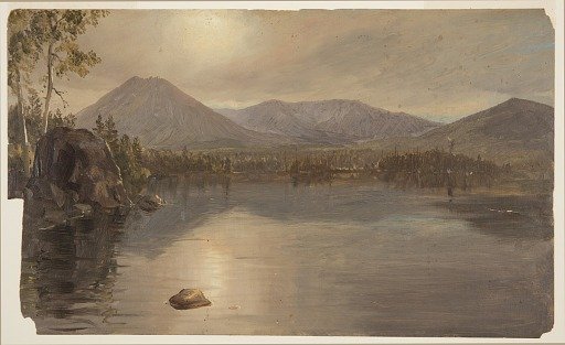 Mt. Katahdin and Turner Mountain from Katahdin Lake, Maine