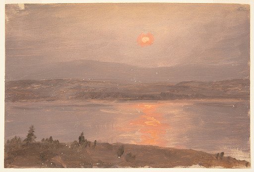 View Across the Hudson River at Sunset, Hudson, New York