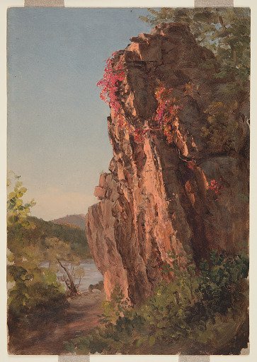 Autumn Landscape with Large Rock, North Carolina