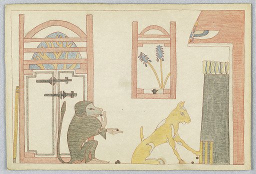 The Monkey and the Cat, Illustration for Aesop's Fables