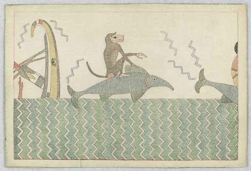 The Monkey and the Dolphin, Illustration for Aesop's Fables