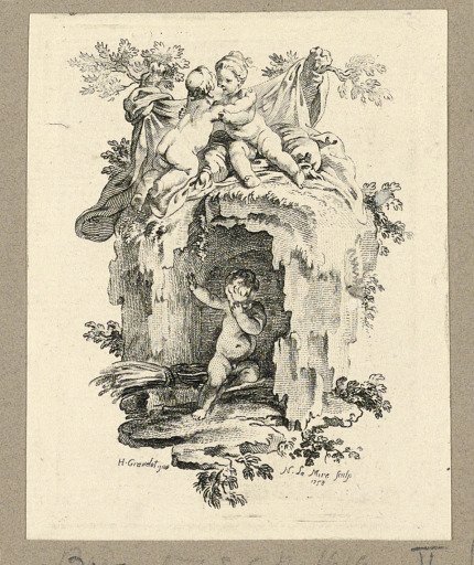 Cherubs Around a Cave