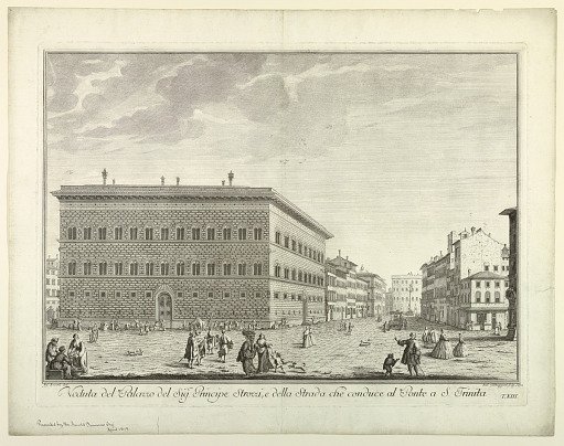 View of Florence, Plate from "Scelta di XXIV Vedute delle principali contrade, piazze, chiese, e palazzi della Città di Firenze"
