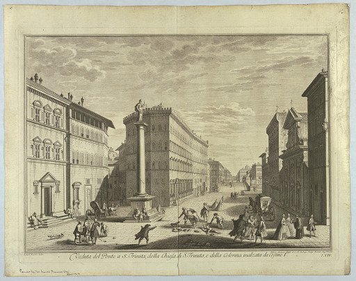 View of Florence, Plate from "Scelta di XXIV Vedute delle principali contrade, piazze, chiese, e palazzi della Città di Firenze"