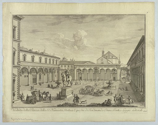 View of Florence, Plate from "Scelta di XXIV Vedute delle principali contrade, piazze, chiese, e palazzi della Città di Firenze"