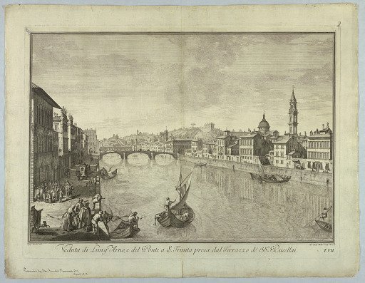 View of Florence, Plate from "Scelta di XXIV Vedute delle principali contrade, piazze, chiese, e palazzi della Città di Firenze"