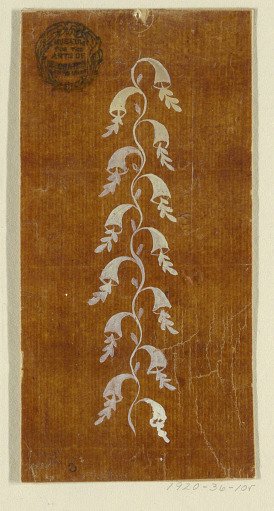 Design for a Woven or Embroidered Vertical Border of the "Fabrique de St. Ruf"