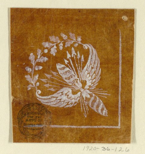 Design for a Woven or Embroidered Corner Motif of the "Fabrique de St. Ruf"