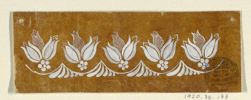 Design for an Embroidered or Woven Horizontal Border of the "Fabrique de St. Ruf"