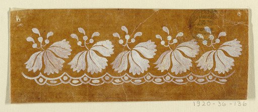 Design for an Embroidered or Woven Horizontal Border of the "Fabrique de St. Ruf"