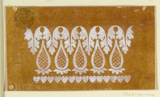 Design for an Embroidered or Woven Horizontal Border of the "Fabrique de St. Ruf"