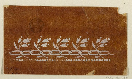 Design for an Embroidered or Woven Horizontal Border of the "Fabrique de St. Ruf"